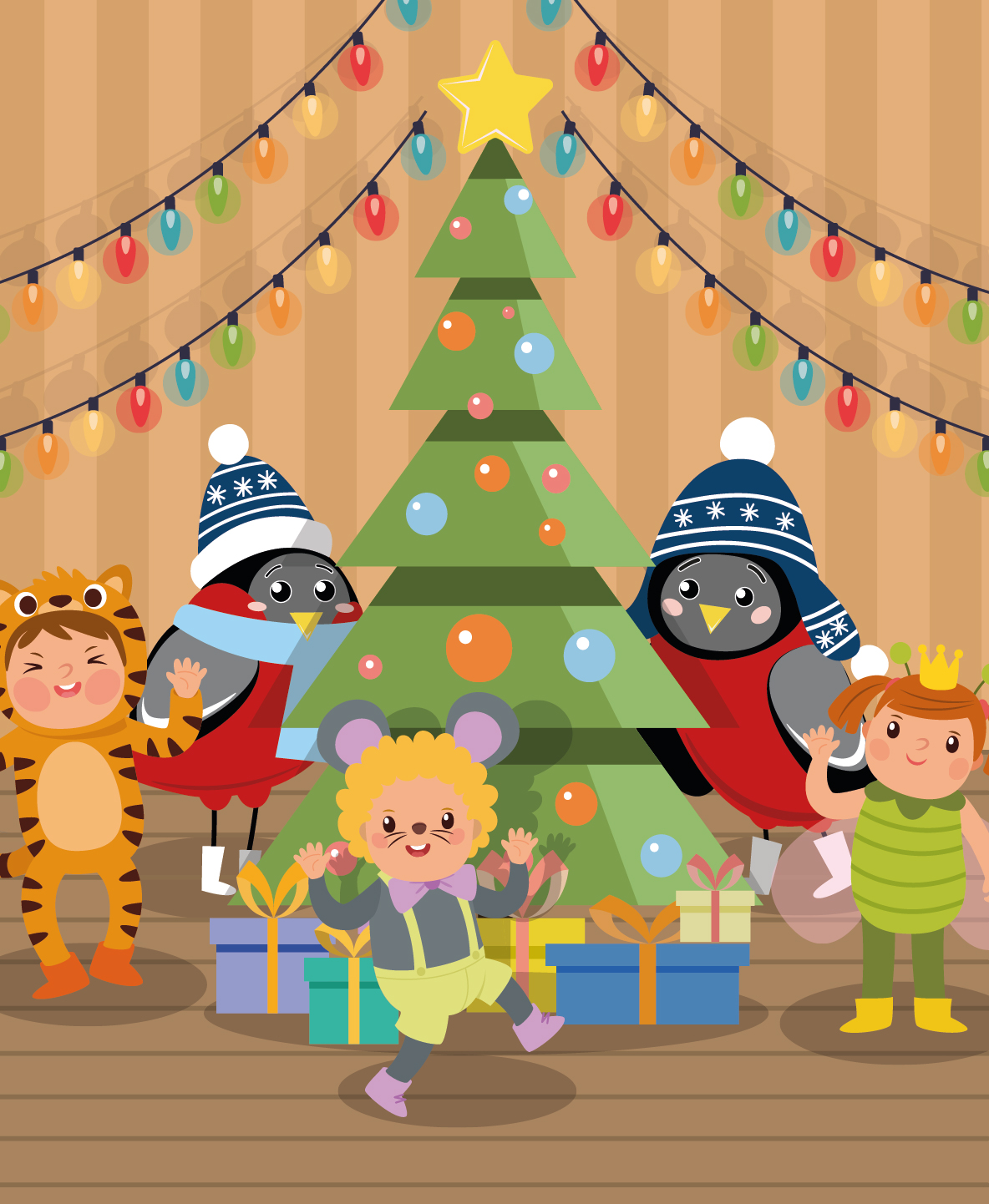 Снегирята, и ребята, и забавные зверята